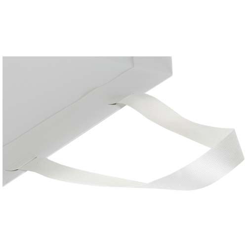 Bolsa de papel Smartfold de 210 g/m² con asas de cinta y laminado brillante - 24 x 10 x 24 cm