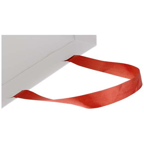 Bolsa de papel Smartfold de 210 g/m² con asas de cinta y laminado brillante - 24 x 10 x 24 cm