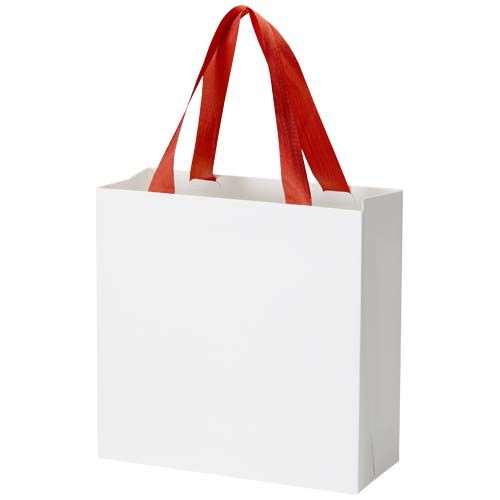 Bolsa de papel Smartfold de 210 g/m² con asas de cinta y laminado brillante - 24 x 10 x 24 cm