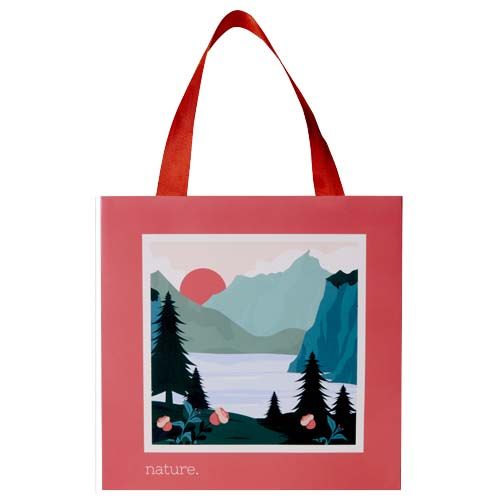 Bolsa de papel Smartfold de 210 g/m² con asas de cinta y laminado brillante - 24 x 10 x 24 cm