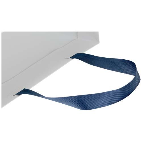 Bolsa de papel Smartfold de 210 g/m² con asas de cinta y laminado brillante - 24 x 10 x 32 cm