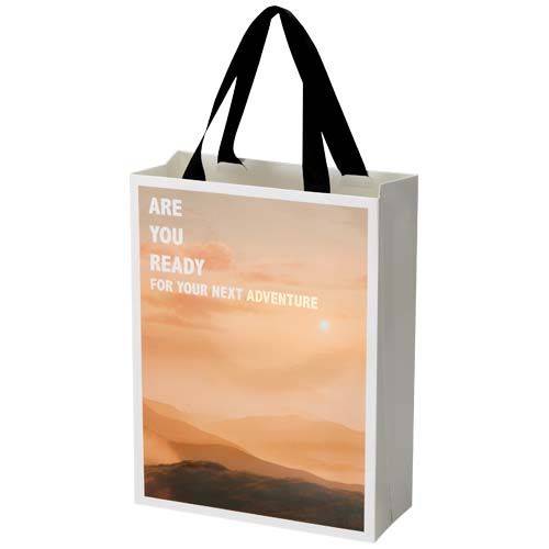 BOLSA DE PAPEL SMARTFOLD DE 210 G/M² CON ASAS DE CINTA Y LAMINADO BRILLANTE - 24 X 10 X 32 CM