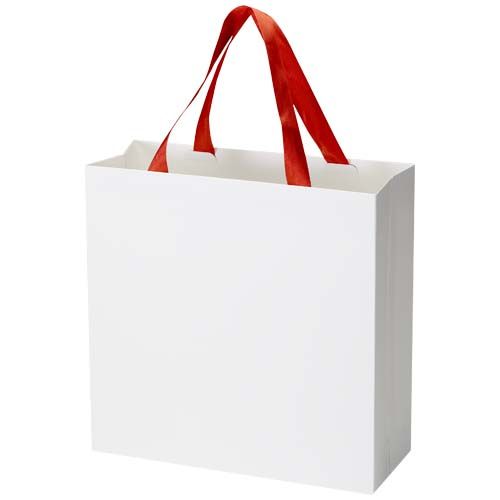 Bolsa de papel Smartfold de 210 g/m² con asas de cinta y laminado brillante - 31 x 12 x 31 cm