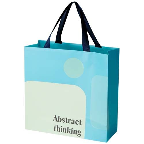 Bolsa de papel Smartfold de 210 g/m² con asas de cinta y laminado brillante - 31 x 12 x 31 cm