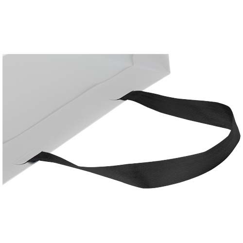 Bolsa de papel Smartfold de 210 g/m² con asas de cinta y laminado brillante - 31 x 12 x 31 cm