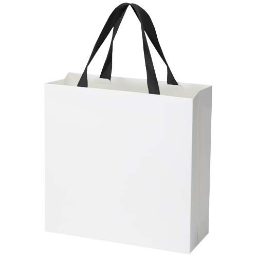Bolsa de papel Smartfold de 210 g/m² con asas de cinta y laminado brillante - 31 x 12 x 31 cm
