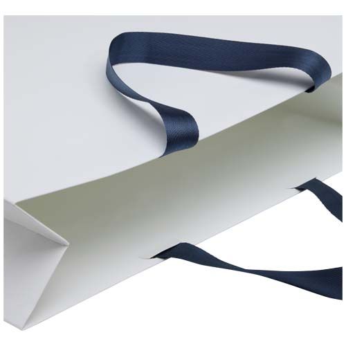 Bolsa de papel Smartfold de 210 g/m² con asas de cinta y laminado brillante - 42 x 12 x 35 cm