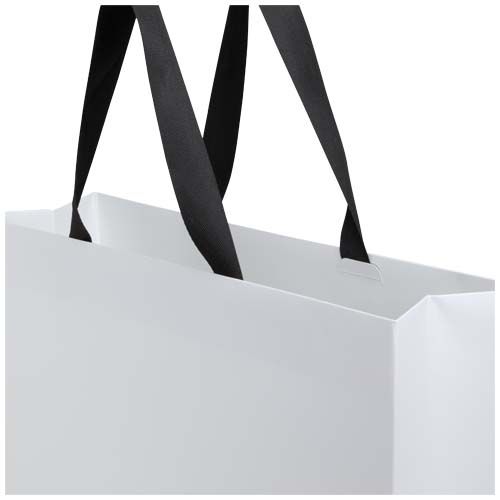 Bolsa de papel Smartfold de 210 g/m² con asas de cinta y laminado brillante - 42 x 12 x 35 cm