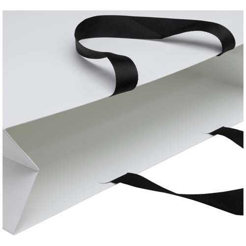Bolsa de papel Smartfold de 210 g/m² con asas de cinta y laminado brillante - 42 x 12 x 35 cm