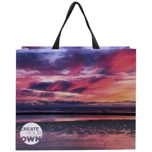 Bolsa de papel Smartfold de 210 g/m² con asas de cinta y laminado brillante - 42 x 12 x 35 cm