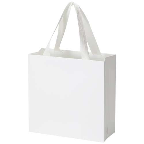 Bolsa de papel Smartfold de 210 g/m² con asas de cinta y laminado mate - 24 x 10 x 24 cm