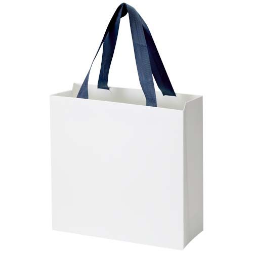 Bolsa de papel Smartfold de 210 g/m² con asas de cinta y laminado mate - 24 x 10 x 24 cm