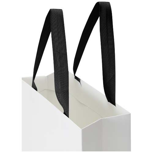 Bolsa de papel Smartfold de 210 g/m² con asas de cinta y laminado mate - 24 x 10 x 24 cm