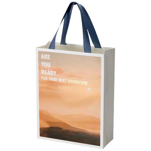 Bolsa de papel Smartfold de 210 g/m² con asas de cinta y laminado mate - 24 x 10 x 32 cm