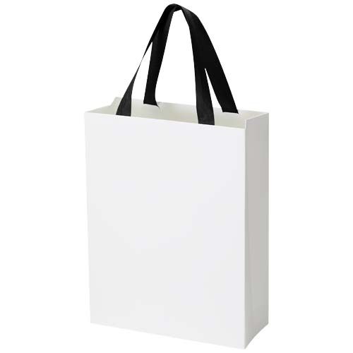 Bolsa de papel Smartfold de 210 g/m² con asas de cinta y laminado mate - 24 x 10 x 32 cm