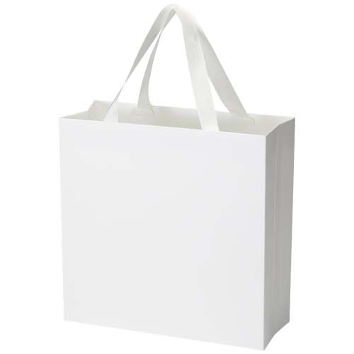 Bolsa de papel Smartfold de 210 g/m² con asas de cinta y laminado mate - 31 x 12 x 31 cm
