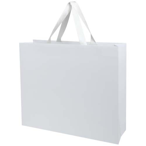 Bolsa de papel Smartfold de 210 g/m² con asas de cinta y laminado mate - 42 x 12 x 35 cm
