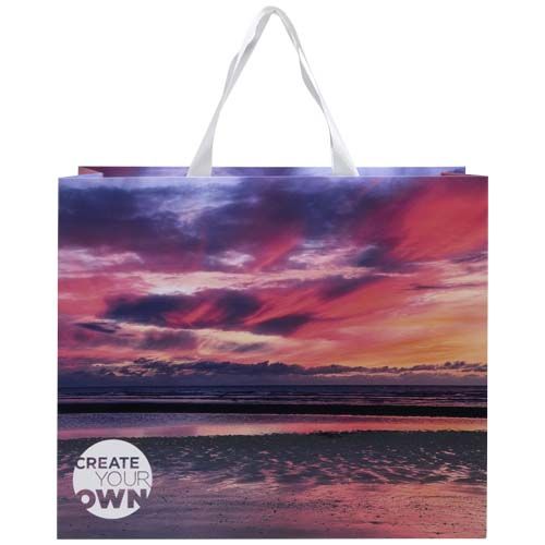 Bolsa de papel Smartfold de 210 g/m² con asas de cinta y laminado mate - 42 x 12 x 35 cm