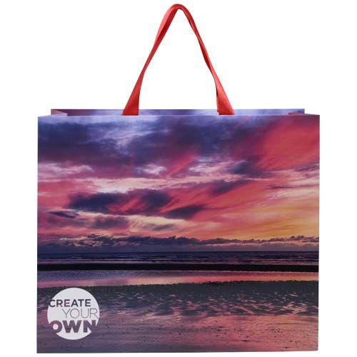 Bolsa de papel Smartfold de 210 g/m² con asas de cinta y laminado mate - 42 x 12 x 35 cm