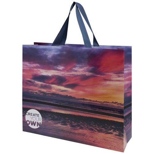 Bolsa de papel Smartfold de 210 g/m² con asas de cinta y laminado mate - 42 x 12 x 35 cm