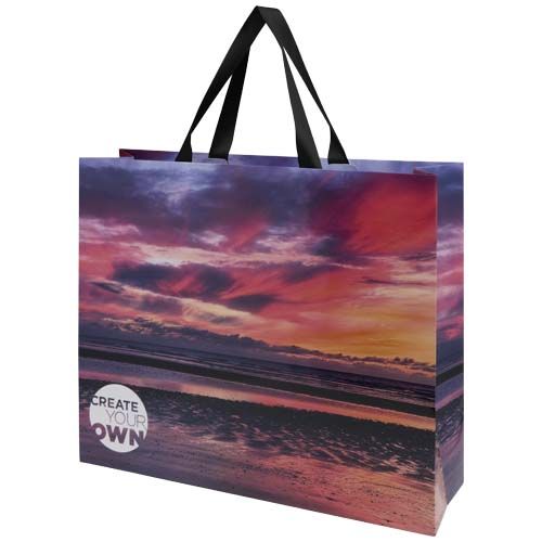 Bolsa de papel Smartfold de 210 g/m² con asas de cinta y laminado mate - 42 x 12 x 35 cm