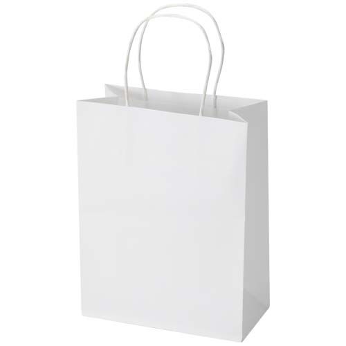 Bolsa de papel Kraft de 120 g/m² con asas trenzadas - 18 x 9 x 23 cm