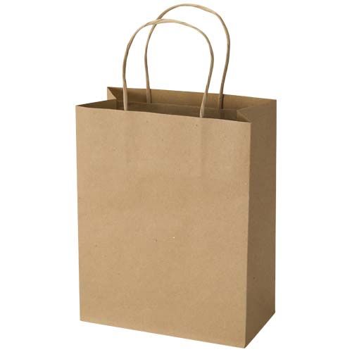 Bolsa de papel Kraft de 120 g/m² con asas trenzadas - 18 x 9 x 23 cm