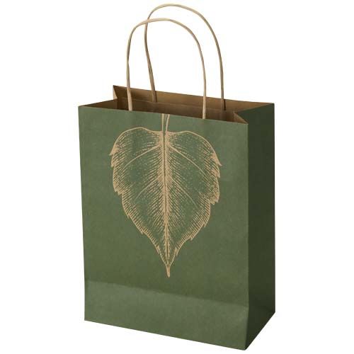 Bolsa de papel Kraft de 120 g/m² con asas trenzadas - 18 x 9 x 23 cm
