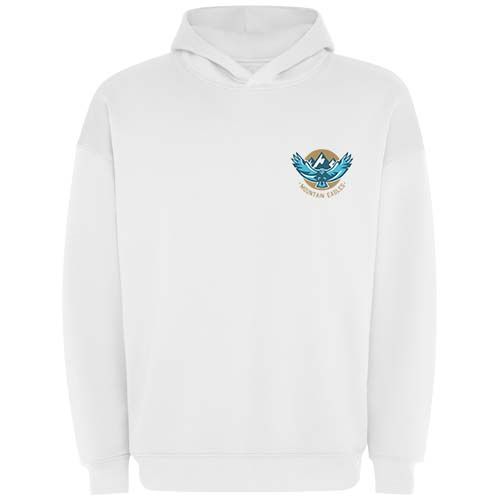 white Sudadera con capucha unisex de corte oversize de Otto