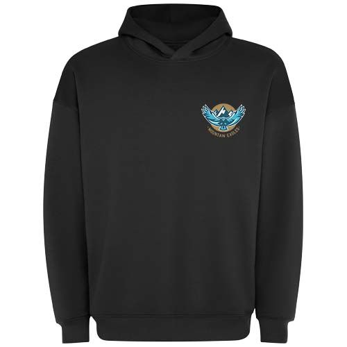 black Sudadera con capucha unisex de corte oversize de Otto