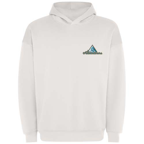 blanco vintage Sudadera con capucha unisex de corte oversize de Otto