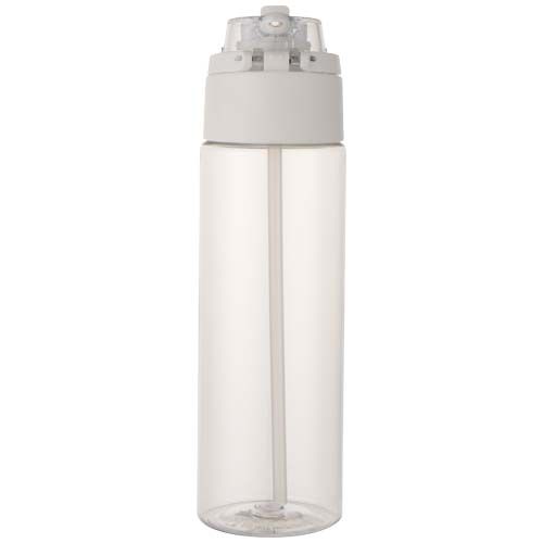 Botella de agua Theron de 700 ml de plástico reciclado RCS con tapa de doble función y pajita abatible