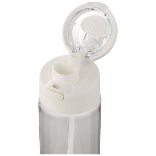 Botella de agua Theron de 700 ml de plástico reciclado RCS con tapa de doble función y pajita abatible