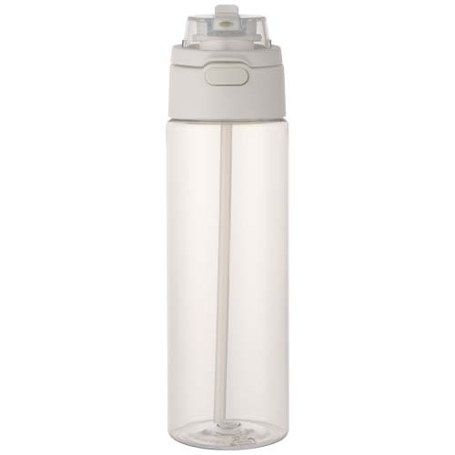 Botella de agua Theron de 700 ml de plástico reciclado RCS con tapa de doble función y pajita abatible