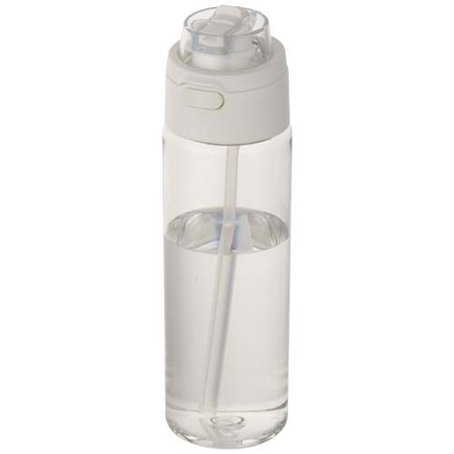 Botella de agua Theron de 700 ml de plástico reciclado RCS con tapa de doble función y pajita abatible