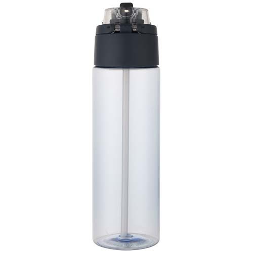 Botella de agua Theron de 700 ml de plástico reciclado RCS con tapa de doble función y pajita abatible