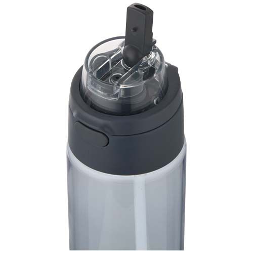 Botella de agua Theron de 700 ml de plástico reciclado RCS con tapa de doble función y pajita abatible