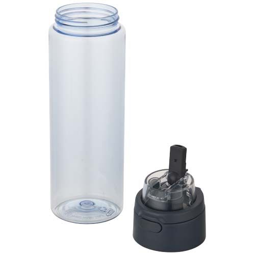 Botella de agua Theron de 700 ml de plástico reciclado RCS con tapa de doble función y pajita abatible