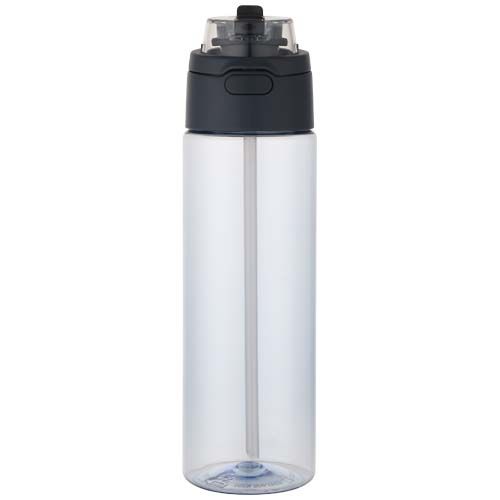 Botella de agua Theron de 700 ml de plástico reciclado RCS con tapa de doble función y pajita abatible