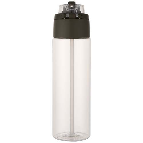 Botella de agua Theron de 700 ml de plástico reciclado RCS con tapa de doble función y pajita abatible