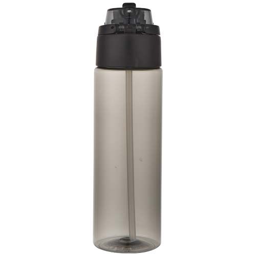 Botella de agua Theron de 700 ml de plástico reciclado RCS con tapa de doble función y pajita abatible