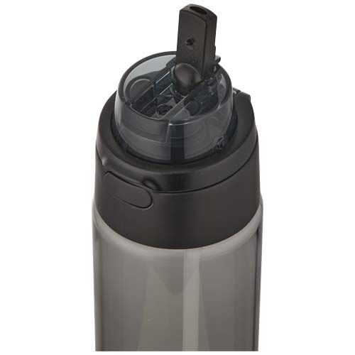 Botella de agua Theron de 700 ml de plástico reciclado RCS con tapa de doble función y pajita abatible