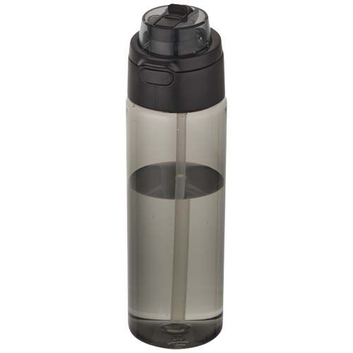 Botella de agua Theron de 700 ml de plástico reciclado RCS con tapa de doble función y pajita abatible
