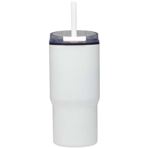 white Vaso térmico de doble pared reciclado RCS de 540 ml Westin con pajita