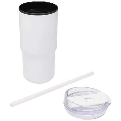 white Vaso térmico de doble pared reciclado RCS de 540 ml Westin con pajita