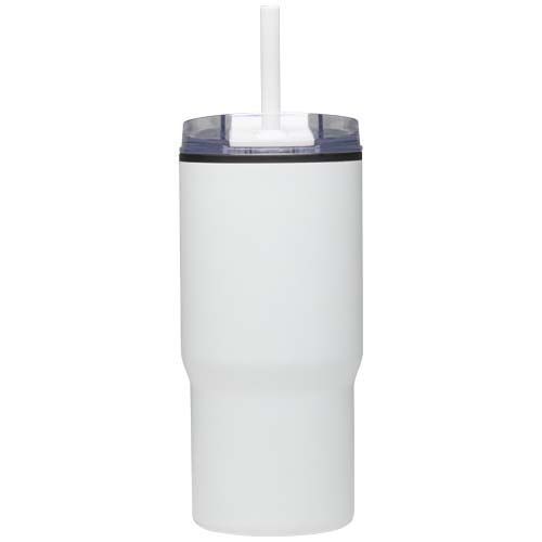 white Vaso térmico de doble pared reciclado RCS de 540 ml Westin con pajita