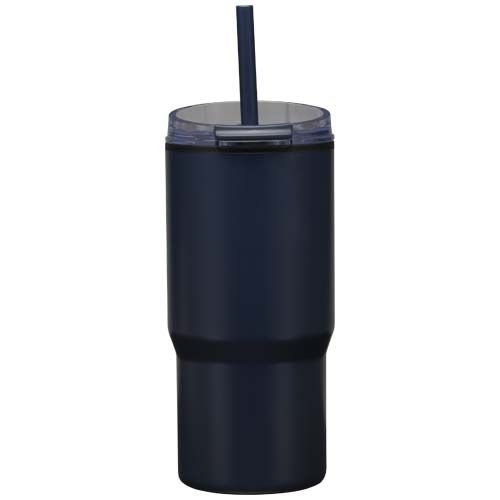 azul marino Vaso térmico de doble pared reciclado RCS de 540 ml Westin con pajita