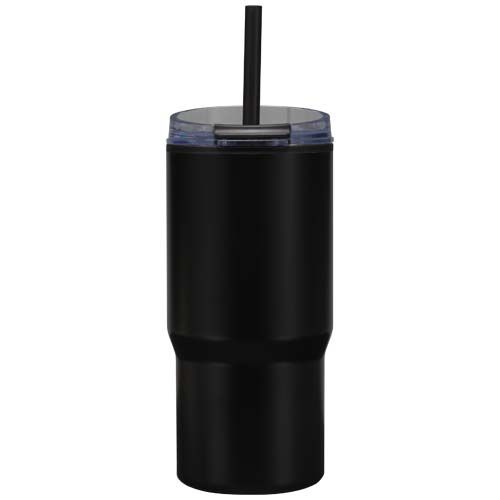 black Vaso térmico de doble pared reciclado RCS de 540 ml Westin con pajita