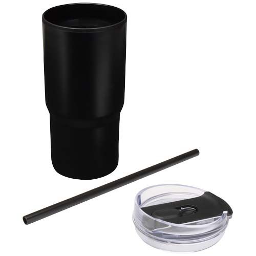 black Vaso térmico de doble pared reciclado RCS de 540 ml Westin con pajita