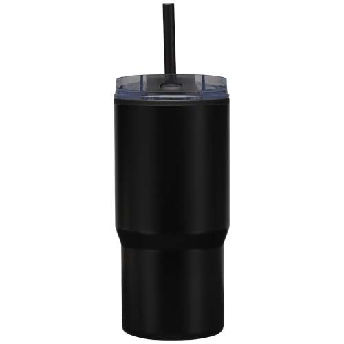 black Vaso térmico de doble pared reciclado RCS de 540 ml Westin con pajita